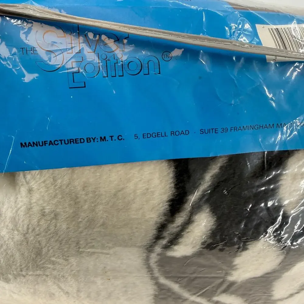 Vintage MORA Silver Edition Dalmatian Dog Throw Blanket 60x80 Spain NOS Acrylic